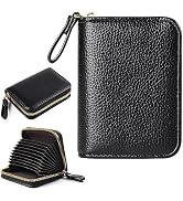 EcoVision Credit Card Holder RFID Card Case Wallet, Small Accordion Zipper Card Case Holder, Card...