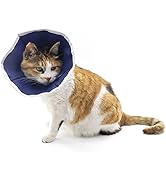 QIYADIN Soft Cat Recovery Collar Cat Cone E Collar Nonwoven Fabric Elizabethan Collar Loops-Prote...