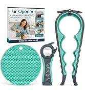 KORCCI Jar Opener 3 Pack Set for Weak Hands, 5-in-1 Lid and Bottle Opener with 4-in-1 Can Opener ...