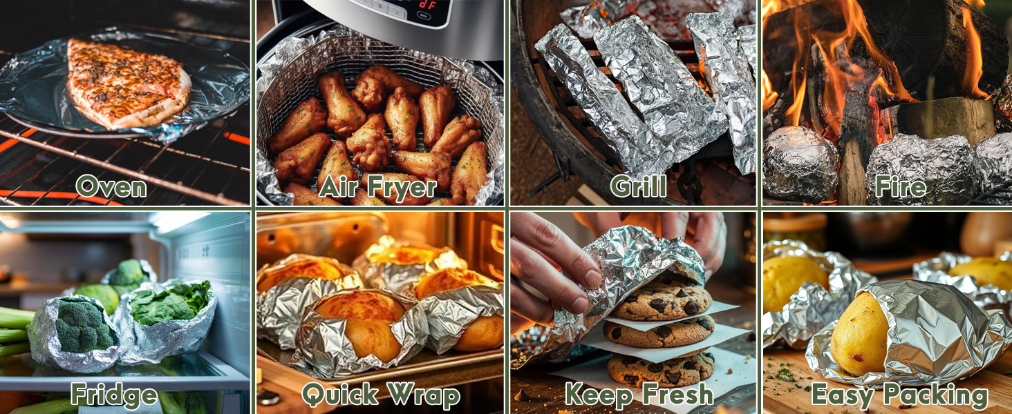 Pre-Cut Aluminum Foil Sheets Food Safe Catering and Food Storage