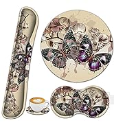 Ergonomic Mouse Pad Wrist Rest Support + Memory Foam Keyboard Wrist Rest Set,Desk Pad Non-Slip Ba...