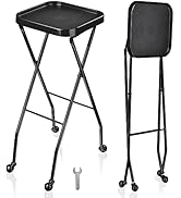 BYOOTIQUE Salon Folding Rolling Tray Station Service Trolley Salon Cart Storage Cart for Barber S...