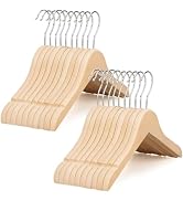TOPIA HANGER Kids Wooden Hangers 20 Pack, Wood Baby Children Hangers Clothes Dress Shirt Hangers ...