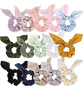 Ondder Hair Scrunchies for Women 15 Pack Cute Bunny Ear Ponytail Holders Bow Hair Scrunchies Pack...
