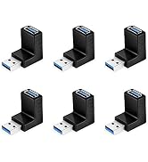 ELUTENG 90 Degree USB Adapter 6 Pack Right Angle Extension Adapter USB 3.0 Adapter Male to Female...