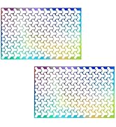 Qurbuns 2 PCS Car Rear Tail Light Stickers, Y Grid Graphic DIY Self Adhesive Tint Film Sheet Deca...
