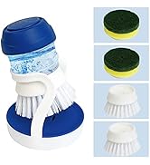 CELOX Dishwashing Brush for Dish Wash, 4 Replacement Heads and Holder Dish Brush, Leak-Free Guara...