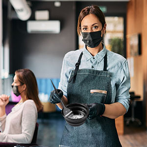 hair dye brush and bowl