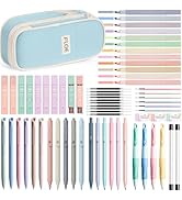 65PCS Aesthetic School Supplies with Cute Pencil Case, Pastel Highlighters Gel Pens Mechanical Pe...