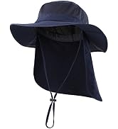 Home Prefer Outdoor UPF50+ Mesh Sun Hat Wide Brim Fishing Hat with Neck Flap