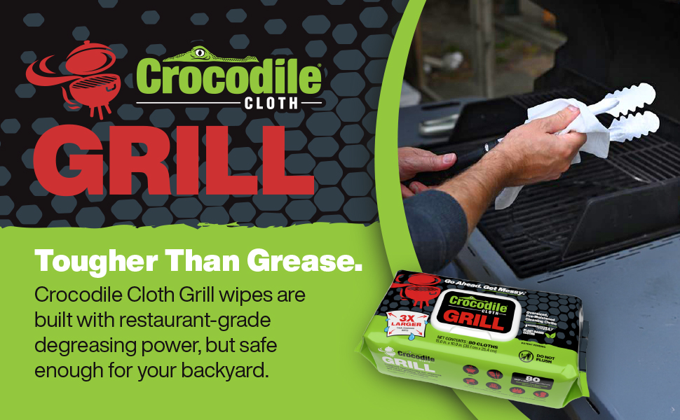 Crocodile Cloth Grill Wipes Tougher Than Grease