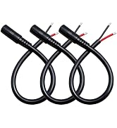IMIYORE 0.8ft 3pcs 5.5x2.5mm Female 14AWG DC Pigtail Power Cord for CCTV Security Camera Outdoor ...