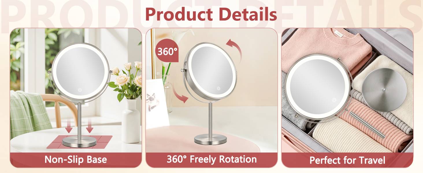 detachable swivel mirror