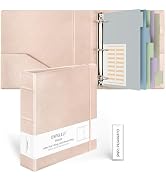 Ospelelf Vintage Hardcover 3 Ring 2 inch Leather Binder, Professional Binder Organizer Suitable f...