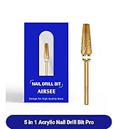AIRSEE Upgrade 5 in 1 Pro Nail Drill Bits,Carbide Tungsten Acrylic Nail Drill Bit Efile Electric ...