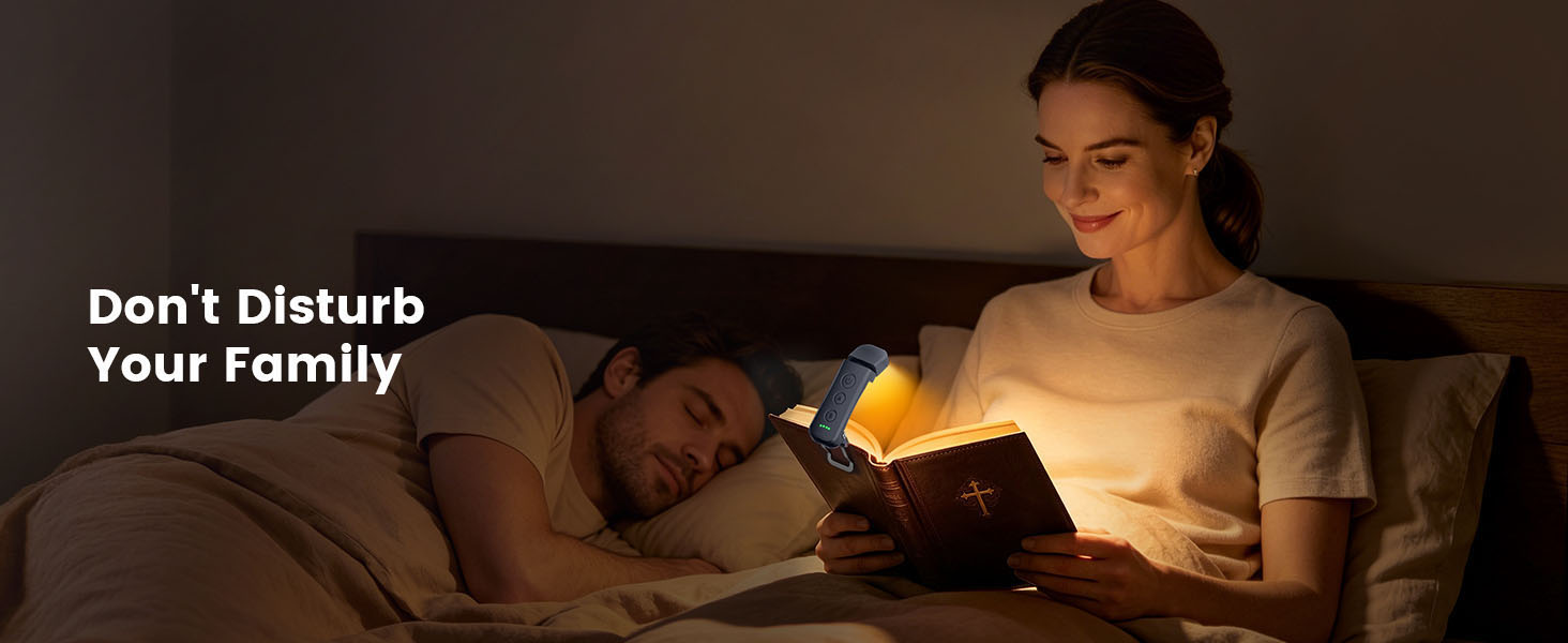 Glocusent Bible book light, ,Portable USB-C Reading Lights in Bed, Rechargeable Travel Lock