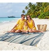 COSENNATUR Beach Blanket Beach Mat Waterproof Picnic Camping Mat 79"x79" | Extra Large Waterproof...