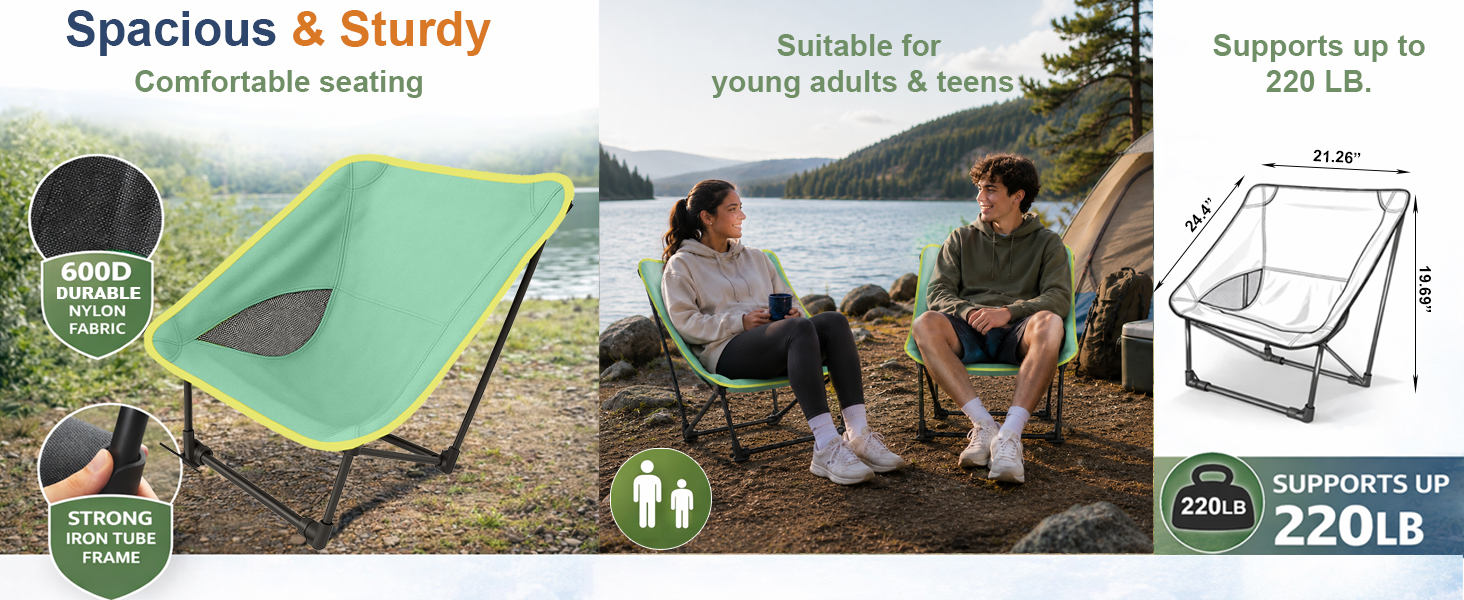 camp chair portable compact travel folding outdoor lightweight hiking festival sports backpacking