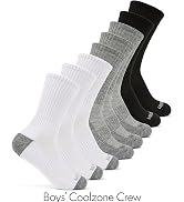 Fruit of the Loom Boys Coolzone Socks, Breathable with Half Cushion (Multi-Packs)