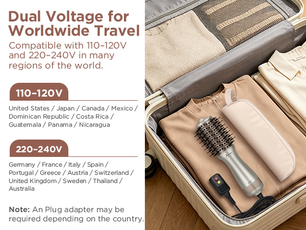 dual voltage brush