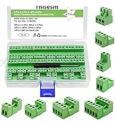 Tnisesm 21Pcs Screw Terminal Block Connector Kit 5.08mm Pitch Pluggable (2Pin 3Pin 4Pin 5Pin) 300...
