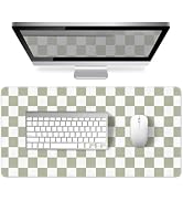 Green Checkered Desk Mat Large Mouse Pad Desk Pad Keyboard Computer Mat | Kawaii Aesthetic Laptop...