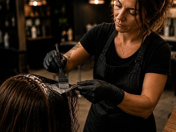6mil black nitrile gloves for hair salon and beauty