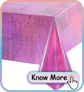 GREATRIL Pink Party Table Cloth Disposable Rectangle Tablecover for Birthday Girls Princess Anniv...