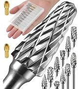 Sworker 10 Pcs Carbide Burr Set 1/8" Shank Compatible with Dremel Bits Rotary Tools Attachment Ki...