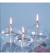 GXFCCYXT Oil Candles for Indoor Use -Set of 3 Refillable Liquid Petite Oil lamp - Sturdy Borosill...