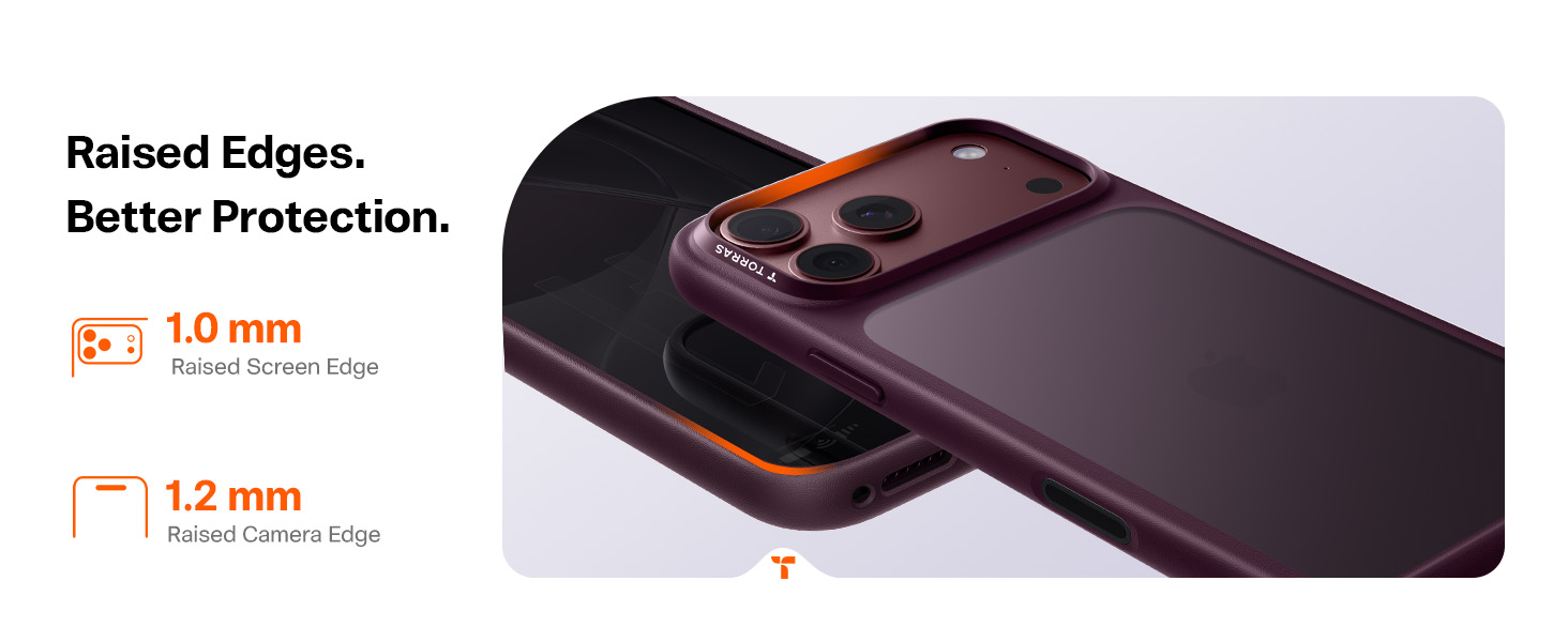 TORRAS for iPhone 18 Pro Case Burgundy Purple, Guardian Champion Series