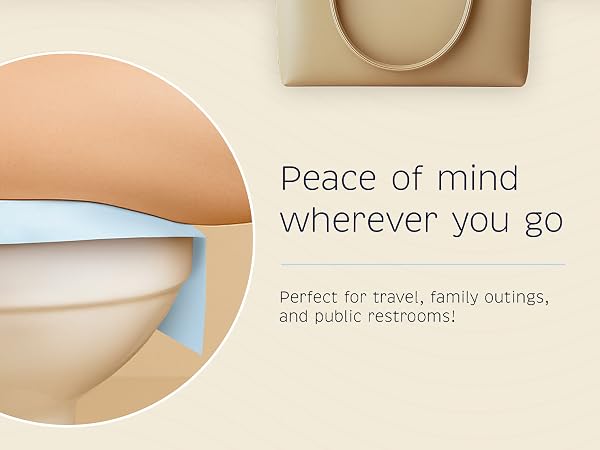travel toilet seat cover for women, purse-size cover, sanitary public toilet solution