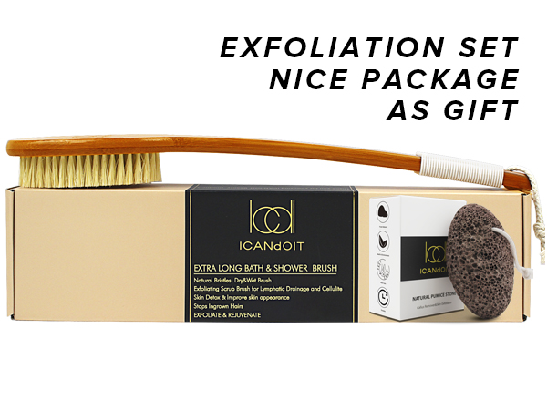 icandoit long handle bath brush with pumice stone