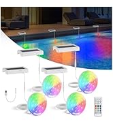 QOLNBY Upgraded Solar Powered USB Rechargeable Submersible LED Lights 2-in-1, 4.55 Inch IP68 Wate...