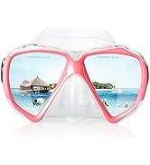 Snorkel Diving Mask Panoramic HD Swim Mask, Anti-Fog Scuba Diving Goggles,Tempered Glass Dive Mas...
