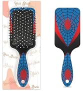 Hair Brush for Boys Toddler - Blue Red Spider Web Kids Detangler Hairbrush for Wet Dry Thin Long ...
