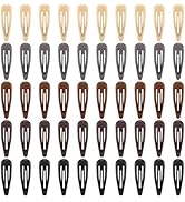 Neutral Shades Glossy Snap Hair Clips Set by FLAREANN – 50 PCS, 2 Inch Non-Slip Metal Barrettes i...