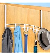 LYNK Professional Home Over The Door Hooks - 5 Hook Over The Door Hanger - Over Door Coat Rack ...