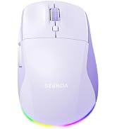 seenda MOU110 Wireless Bluetooth Mouse, Rechargeable & RGB, Purple | 2.4G USB & Bluetooth, Silent...