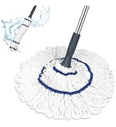 Silkyhose Self-Wringing Twist Mop Cotton Rotating Dry & Wet Mops with Long Handled for Floor Clea...