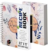 Performore My Recipe Journal 8.5” x 11” Spiral Recipe Notebook, Blank Recipe Book Spiral Bound to...