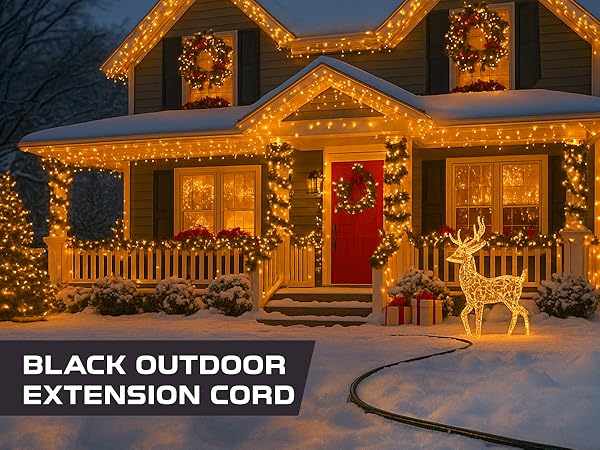 black outdoor extension cord