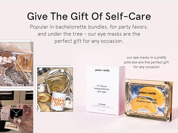 Gift-friendly gold eye mask frownies under eye gels for teens and women who love self-care