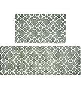 FRESHMINT Kitchen Mat Set of 2, Anti-Fatigue Cushioned Kitchen Mats for Floor, Waterproof Non Sli...
