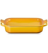 Le Creuset Stoneware Rectangular Dish with Platter Lid, 3 qt., Nectar