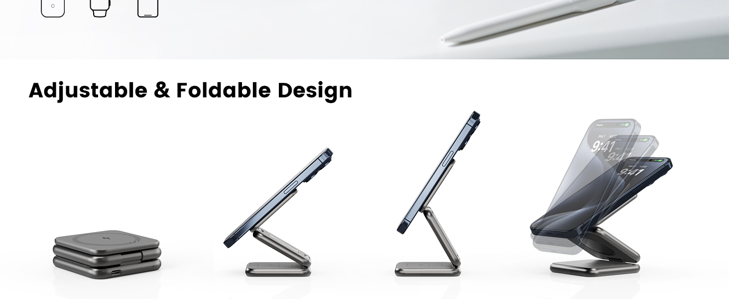3 in 1 wireless charging station apple Foldable magsafe charger for iPhone 15 14 13 12 Pro Max Plus
