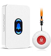 Daytech Caregiver Pager Wireless Call Button for Elderly Call Bell for Patients at Home Life Aler...