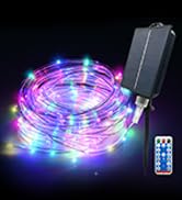 GLPE Solar Rope Lights Outdoor Waterproof LED, 66ft 200 LEDs String Lights Solar Powered,8 Lighti...