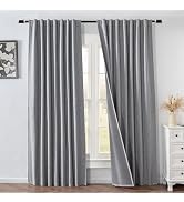 IGEMAEVE 100% Blackout Curtains 84 Inch Length for Bedroom, Black Out Curtains 2 Panels Set for L...