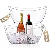 Ice Bucket 2 PCS, Ice Buckets for Parties, Clear Acrylic Beverage Tub, Mimosa Bar Supplies Drink ...